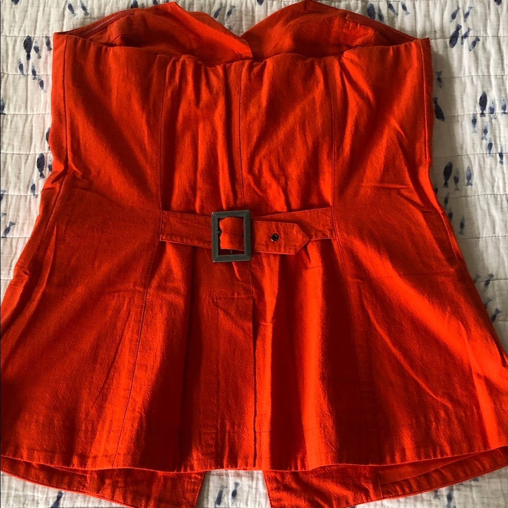 Free People Vibrant Orange suit tube top - Picture 5 of 6